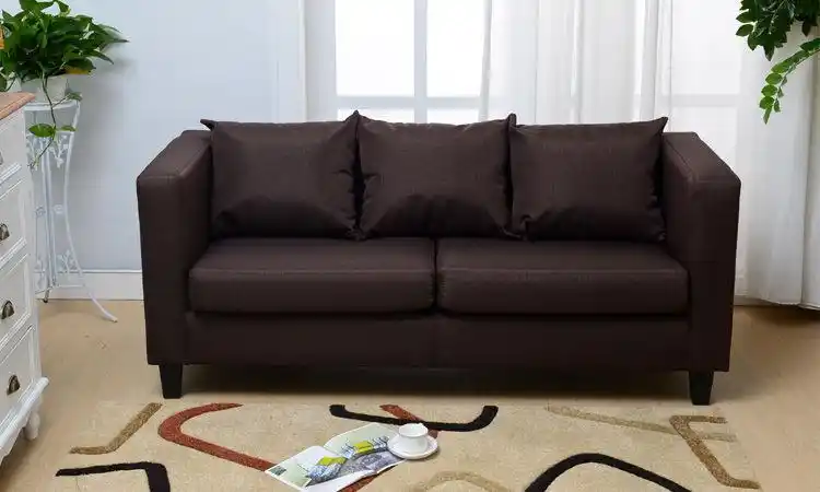 皮质沙发小户型单人沙发双人三人家用卧室宾馆酒店沙发简约现代深蓝皮