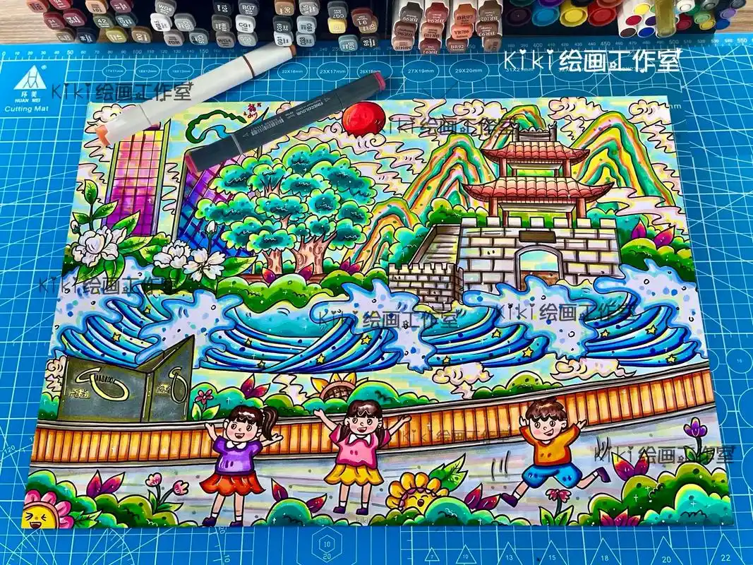 最美家乡,绿色城市,绘美山河|主题绘画