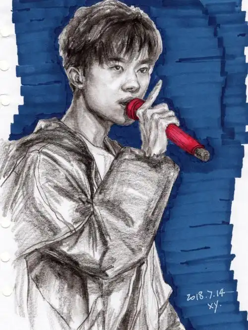 速写易烊千玺787878017374