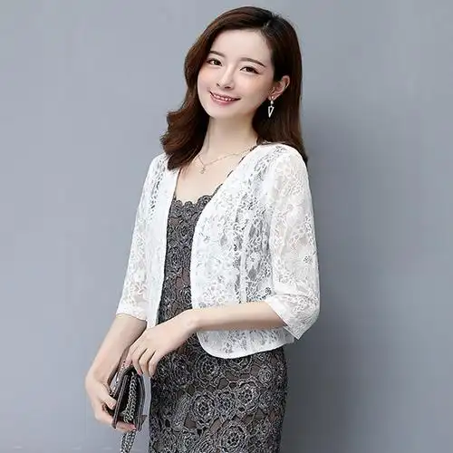外套裙子蕾丝女式披肩镂空短款开衫