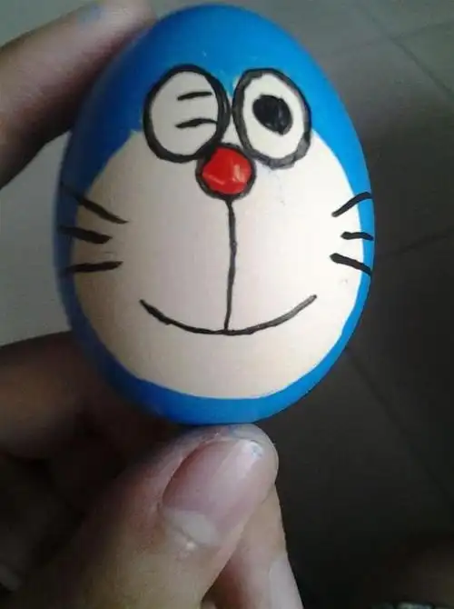 鸡蛋壳画的做法 蛋壳手绘哈喽尅提的详细画法