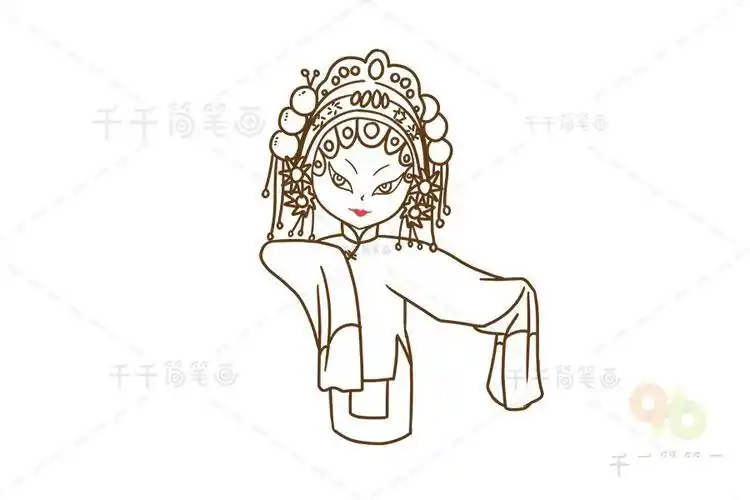 青衣旦简笔画 简笔画图片大全-蒲城教育文学网