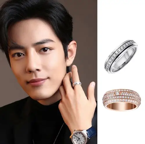 肖战代言肖战同款戒指时来运转戒指会转动的情侣对戒时尚食指戒指