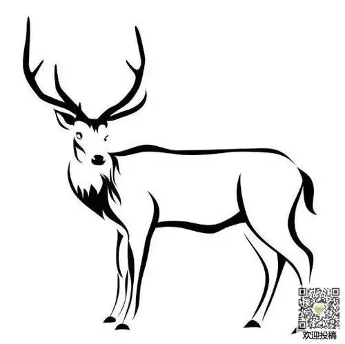 斑羚羊简笔画深色