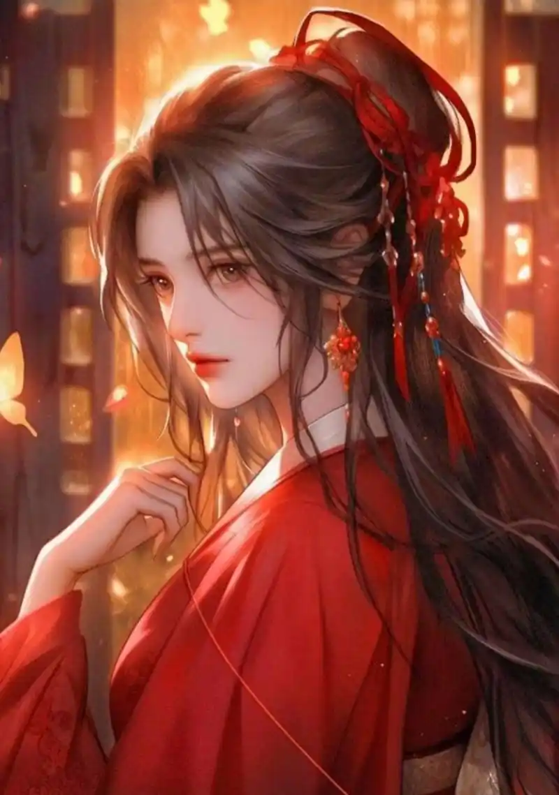 红衣古装美女#古风# #壁纸# #头像