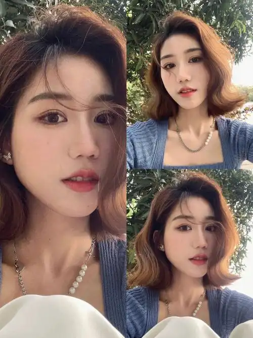 柔美自然蓬松的短发烫发显脚小