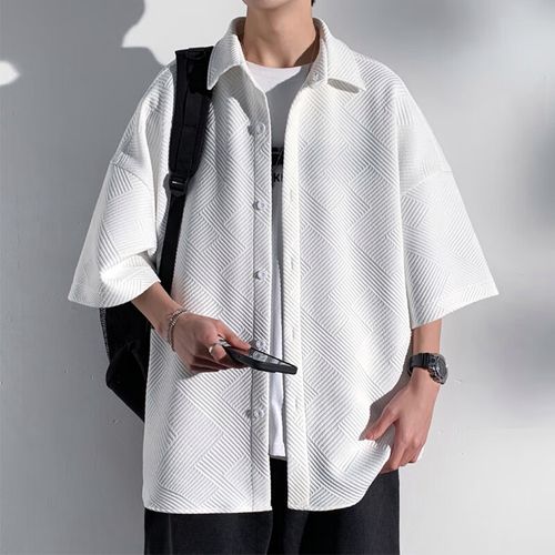 举风夏季短袖衬衫男痞帅高级感男装搭配一套帅气潮牌大码休闲夏装套装