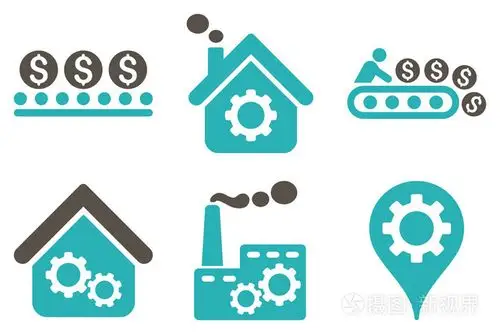 工业生产平面矢量图标