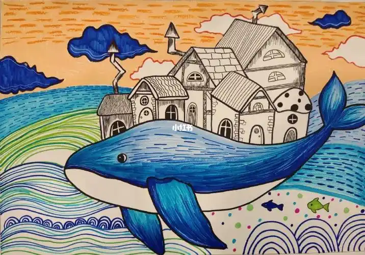 线描创意彩色画