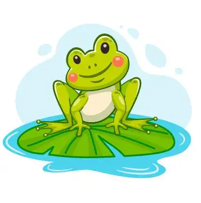 绿色卡通荷叶青蛙矢量素材