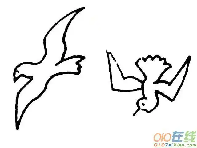 小鸟在天上飞简笔画