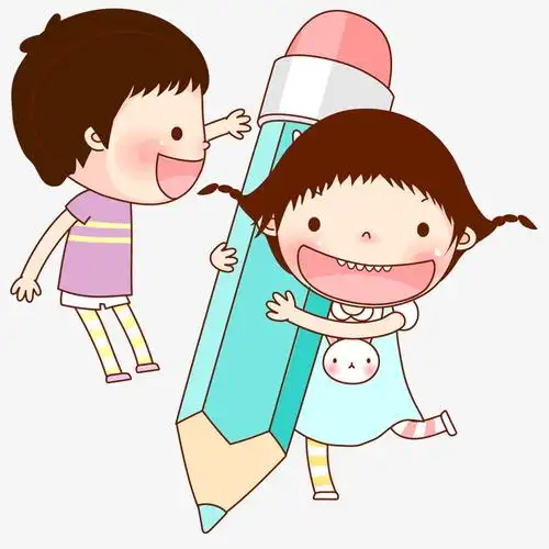 小孩和铅笔免抠素材免费下载_觅元素51yuansu.com
