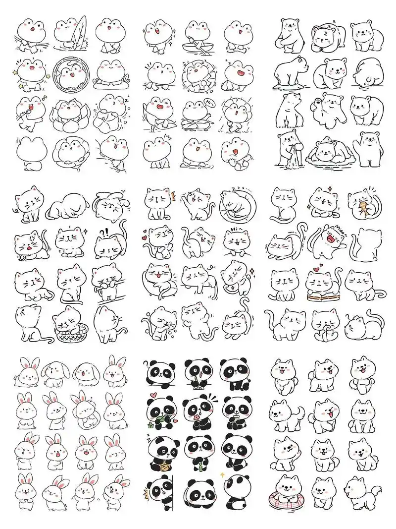 盘点一下最近画了多少只可爱的小动物.不知不觉,已经画了100 - 抖音