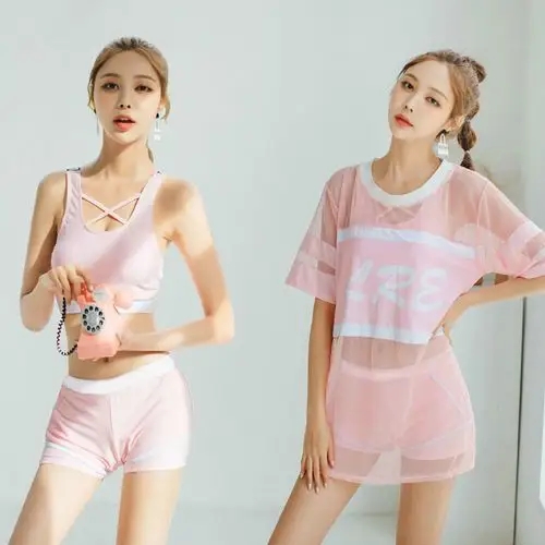 内衣 泳衣 deciuhlae 游泳衣女2020新款保守学生韩版分体性感比基尼三