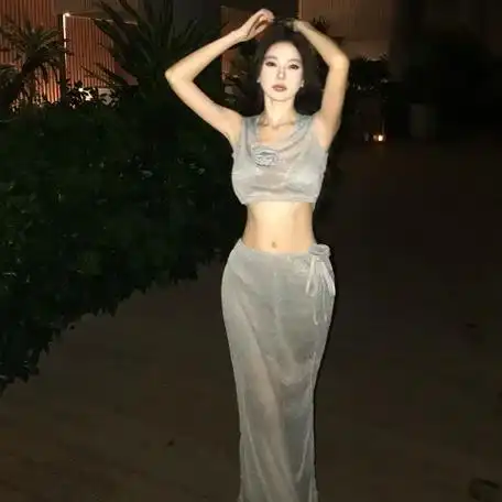 *实拍春夏新款高级感比基尼连帽泳装四件套女性感海边度假长裙 - 17网