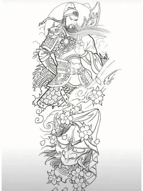 赵云 关羽花臂线条
