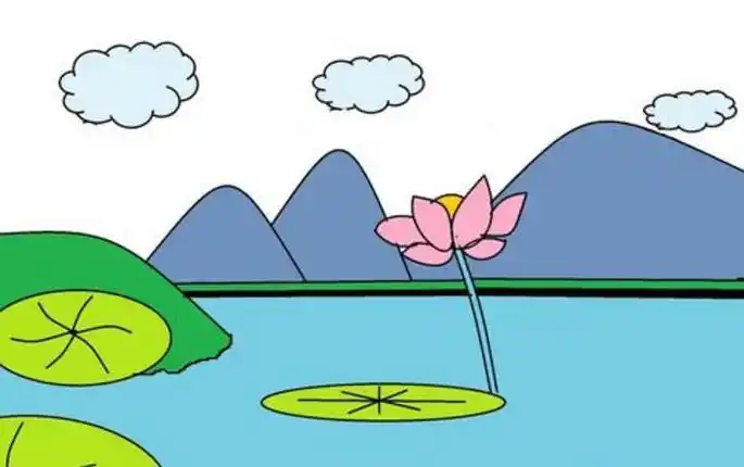 夏天自然风景简笔画代表夏天简笔画集夏天人物的景色简笔画夏天的简笔