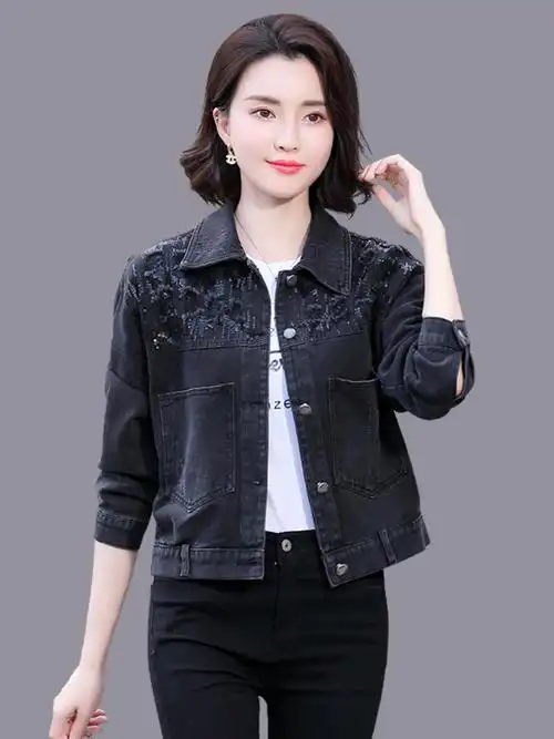 女装牛仔短外套2021年早秋新款小个子休闲超短牛仔上衣夹克女春秋
