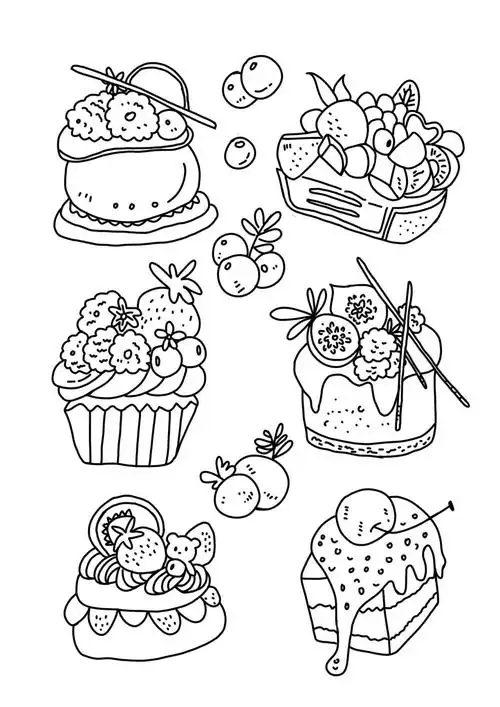 日常练习#美食插画  #线稿  #甜品  #画画  #手绘 #美食插画  #小红书