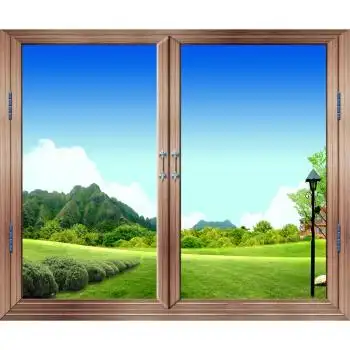 3d仿真立体假窗户墙贴纸客厅创意装饰墙贴画卧室风景墙面装饰 木窗