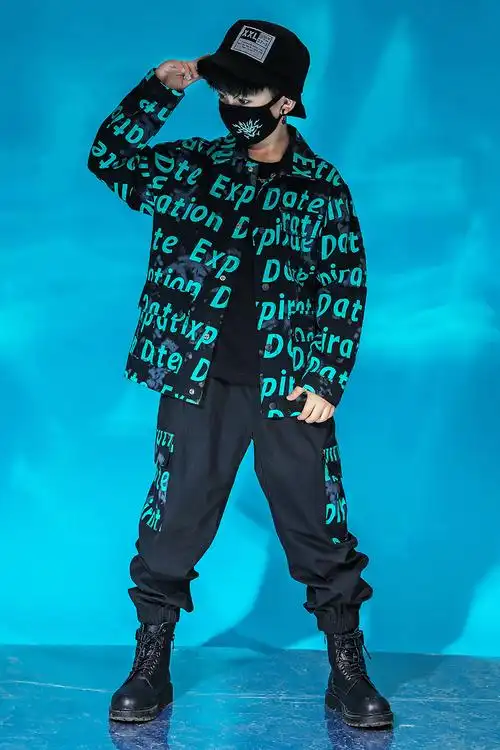 街舞套装男童嘻哈潮流酷帅帅气女童秋装新款儿童演出服