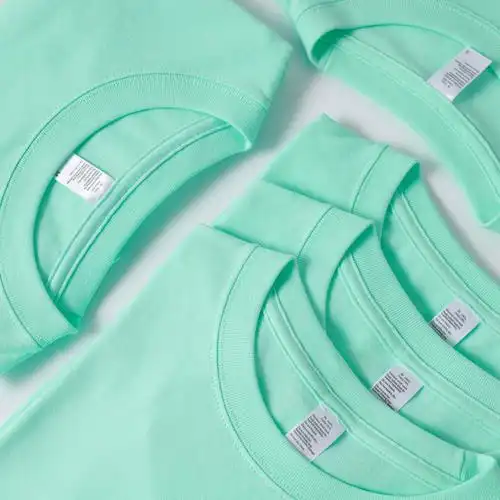 绿色马卡龙色系薄荷210g重磅纯棉短袖男女纯色t恤