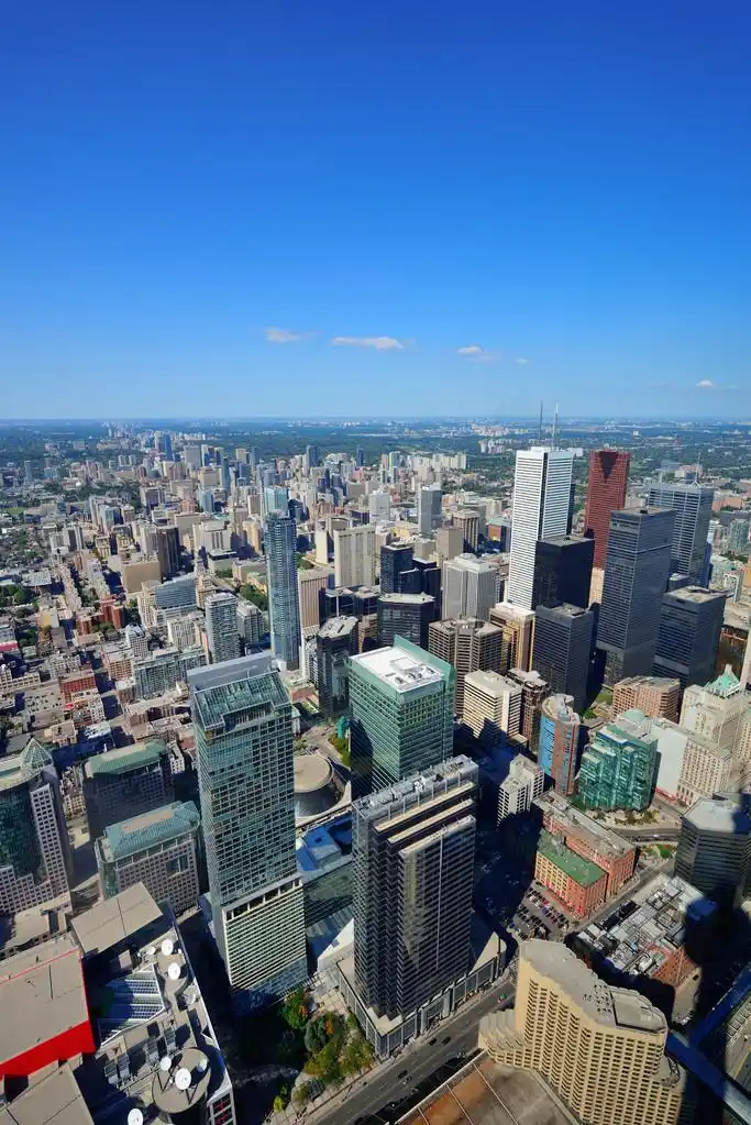 多伦多空中,多伦多城市建筑鸟瞰图.