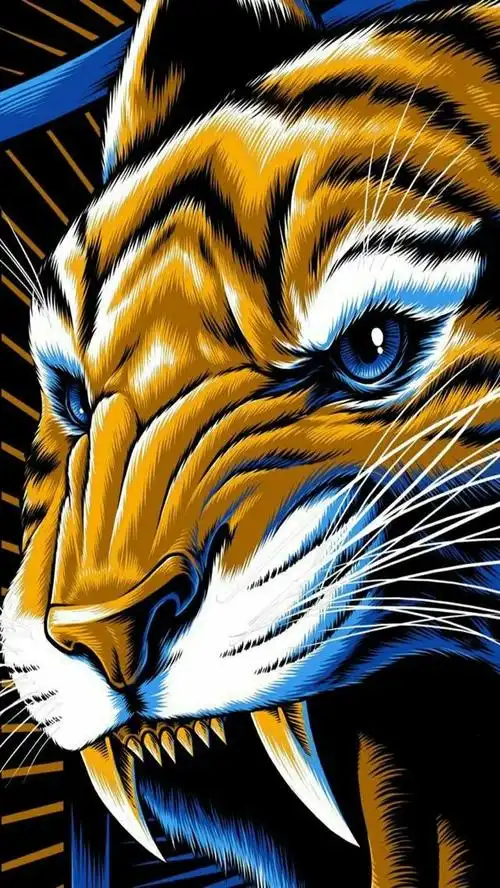 壁纸图片大全墙纸霸气,霸气壁纸(壁纸,画的老虎也可以很霸气)