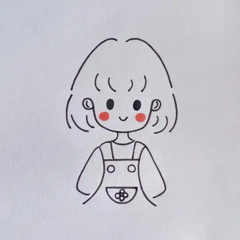 可爱小女孩简笔画教程