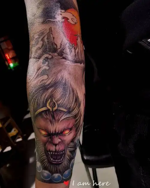 斗战胜佛纹身图片_手臂新传统纹身图案