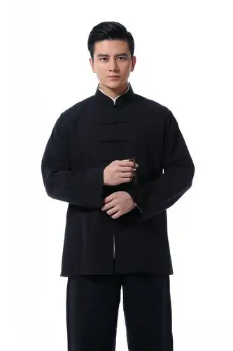 先派秋上新唐装男丝麻上衣中式礼服长袖上衣传统复古中国风男外套