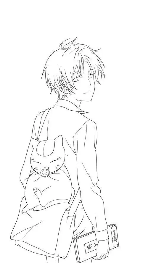 夏目喵老师变身后简笔画怎么画夏目贵志简笔画夏目友人帐手稿简笔画