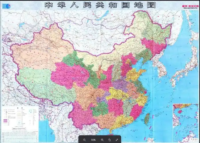 中国地图,拥有11935×8554分辨率,1亿像素,用户下载后可以放大查看,该