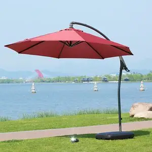 户外大型香蕉伞户外伞遮阳伞高档太阳伞手摇伞地中海大伞送注水座