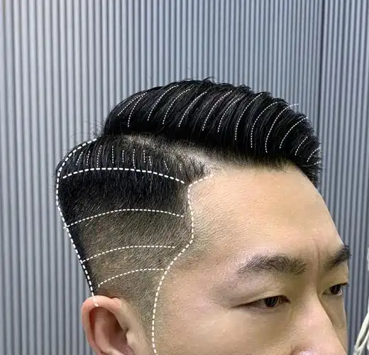 男生发型三七侧背