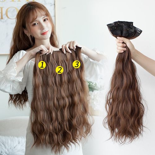 假发女玉米烫中长发 网红水波纹羊毛卷长卷发泡面卷隐形u型半头套