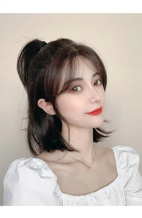 唐妮 假发女中短发型中分波波头假发韩式短发蓬松bobo头气质短发全