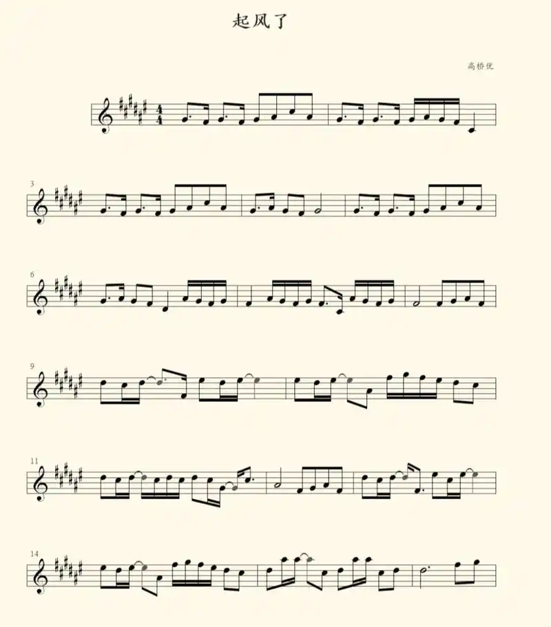 分享—《起风了》小提琴谱