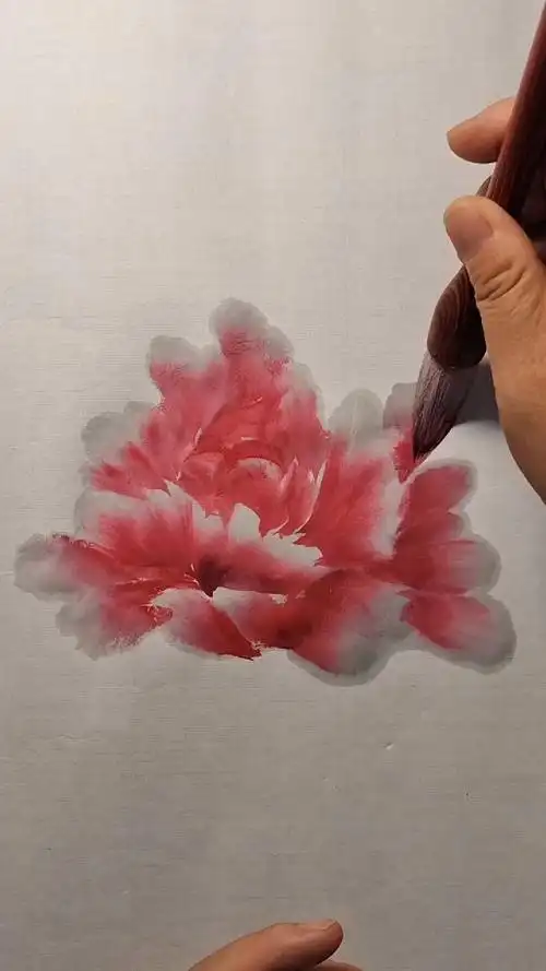 国画牡丹切瓣牡丹的画法国教