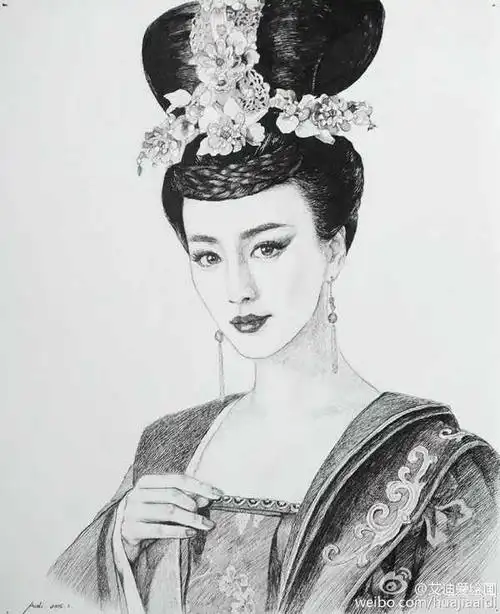 素描(人物武媚娘)