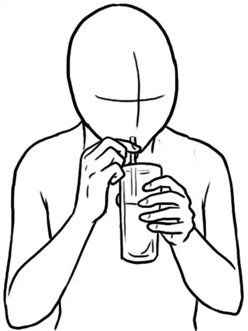 一些喝水的人体动态,除了姿势角度的不同,饮