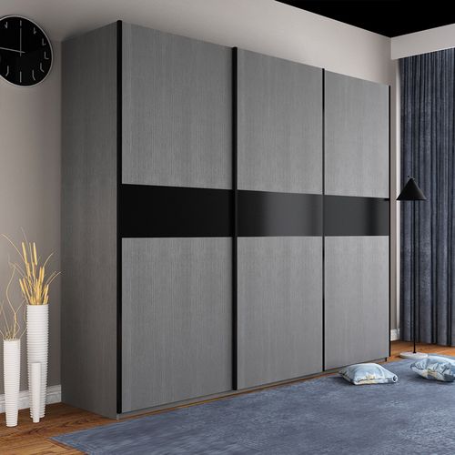 衣柜简约现代推拉门移门衣橱北欧卧室整体滑门衣柜