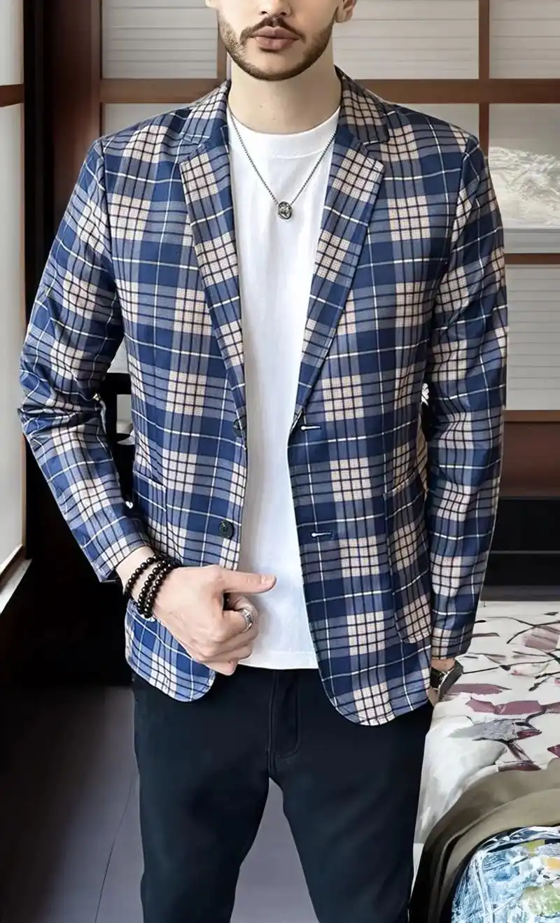 春秋必备,格纹西服男士01.男神们,这款男士格纹西服真的太太 - 抖音