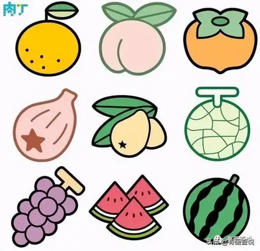 儿童画简笔画临摹素材52张:水果系列画法,收藏备用,在家学画画 - 水果