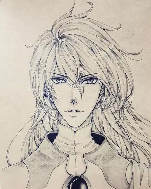 竖屏简笔画请联系我们 帅哥素描古代美男素描大图铅笔画人物漫画素描