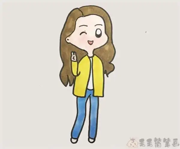 漂亮有气质的大姐姐简笔画