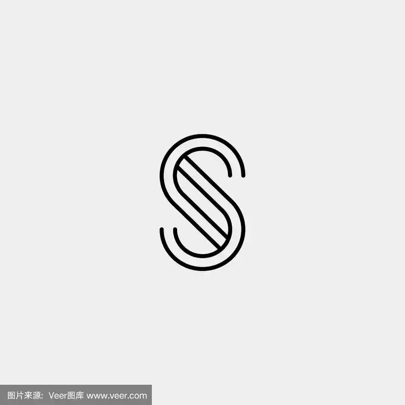 字母s ss图标设计简单的矢量