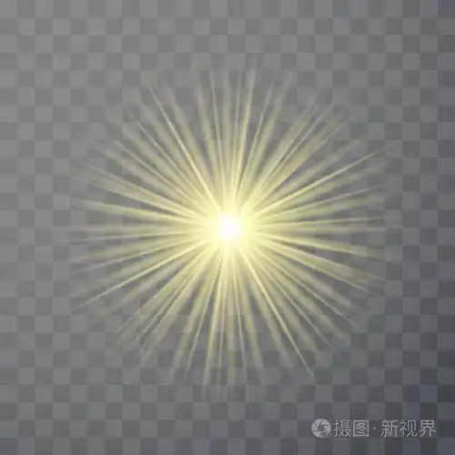 强光耀斑闪光效果模板隔离. 太阳能射线太阳爆发透明照明装饰.