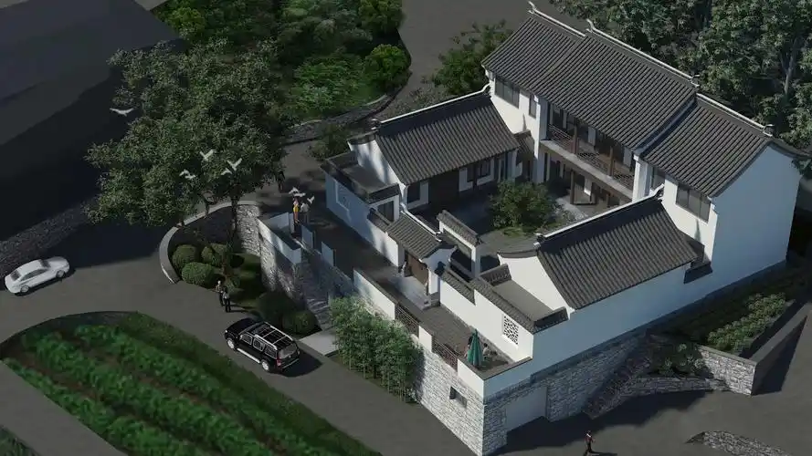 农村二层中式四合院效果图传统与现代的文化交融是你喜欢的款式吗