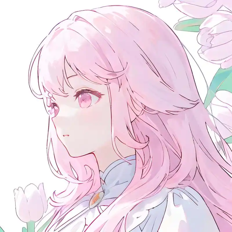 简约粉色系女生闺蜜头像丨郁金香94 676767